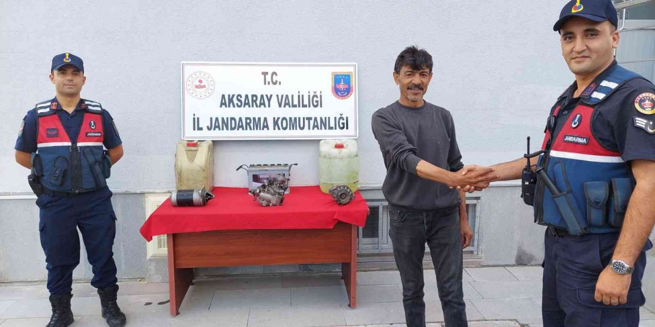 Aksaray'da tarladan akü ve mazot çalan yakalandı