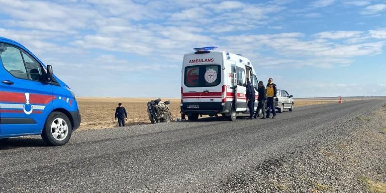 Konya’da otomobil takla attı: 2 yaralı