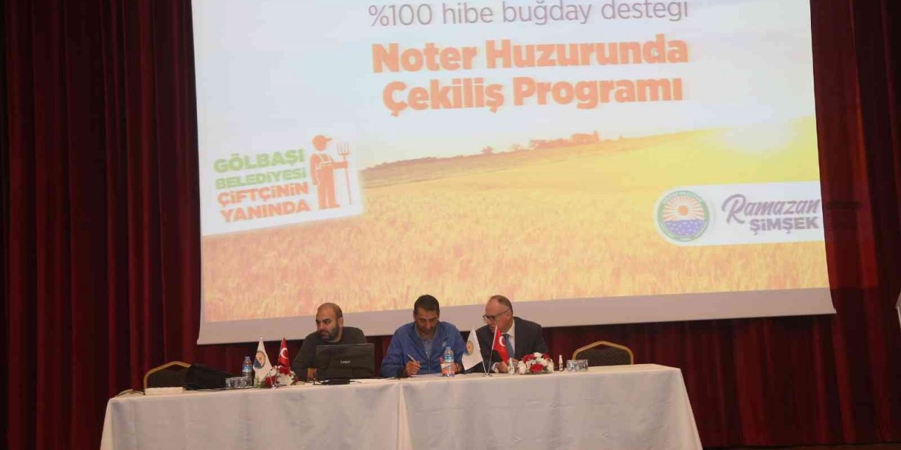 Gölbaşı’nda yüzde 100 hibeli buğday desteğinin kuraları çekildi