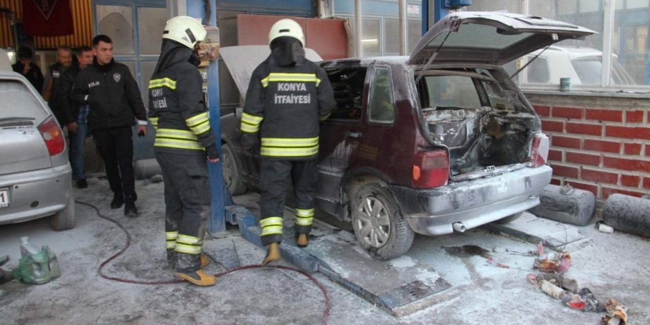 Konya’da LPG’li otomobil tamiratı sırasında patlama: 5 yaralı