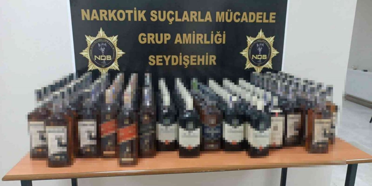 Şüphe üzerine durdurulan kamyonda kaçak içki ele geçirildi