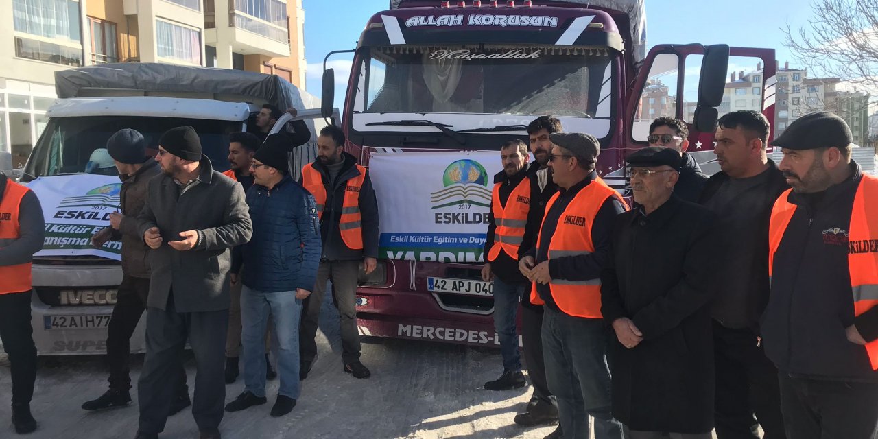 ESKİLDER'in yardım tırları dualarla uğurlandı