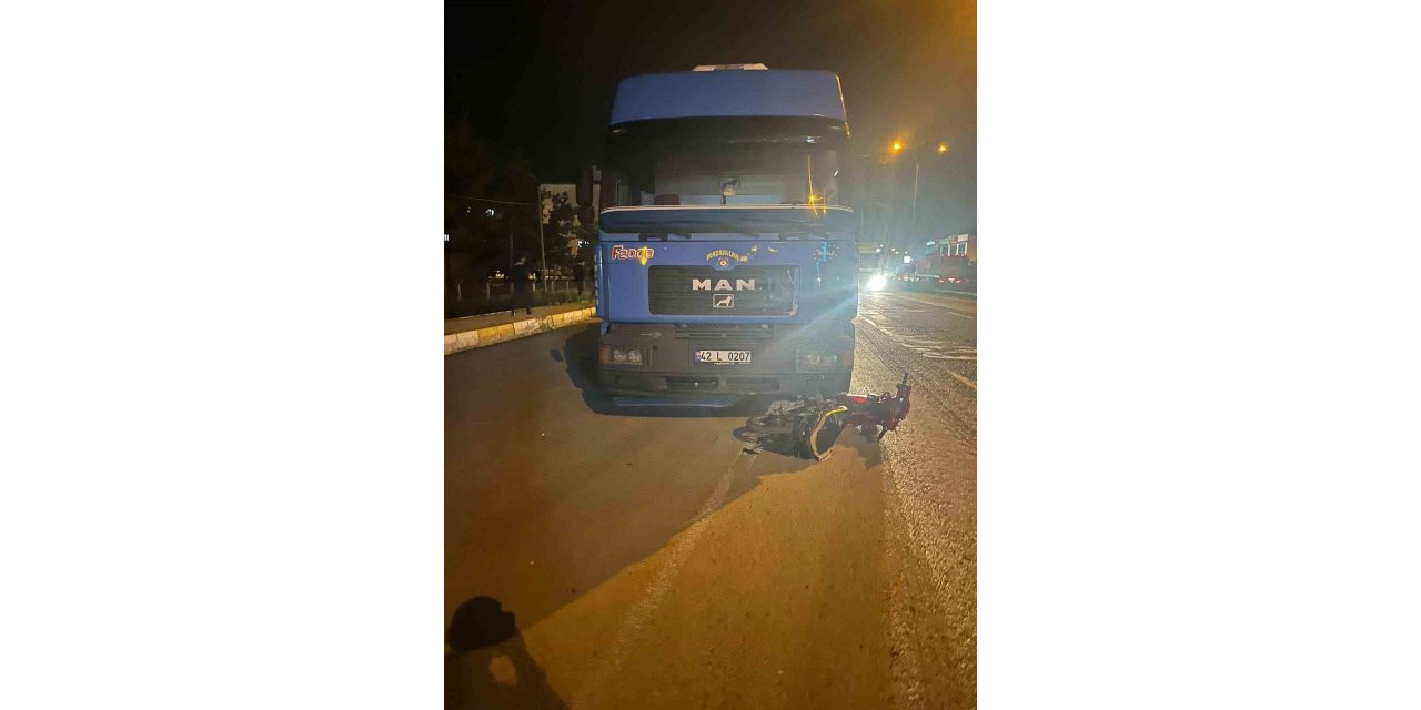 Konya’da tır motosiklete çarptı: 1 yaralı