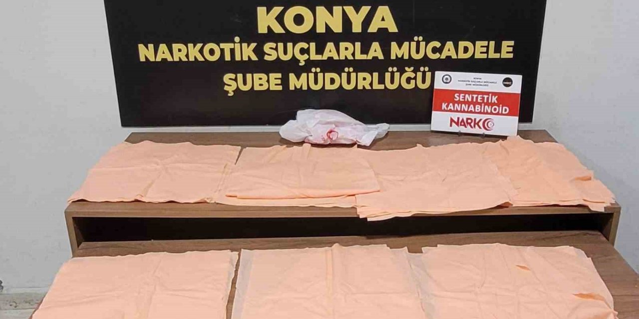 Konya’da peçeteye emdirilmiş 50 milyonluk uyuşturucu ele geçirildi