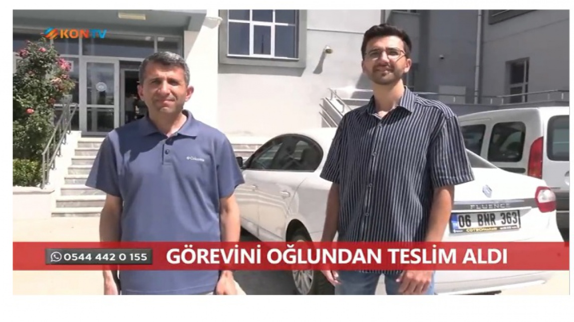 Tesadüfün böylesi! Eskilli baba oğlundan görevi teslim aldı