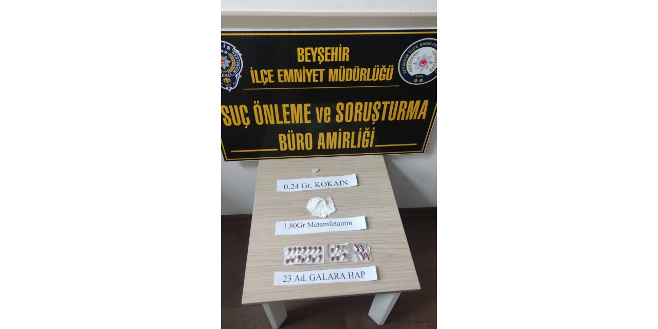 Beyşehir’de durdurulan araçtan uyuşturucu çıktı