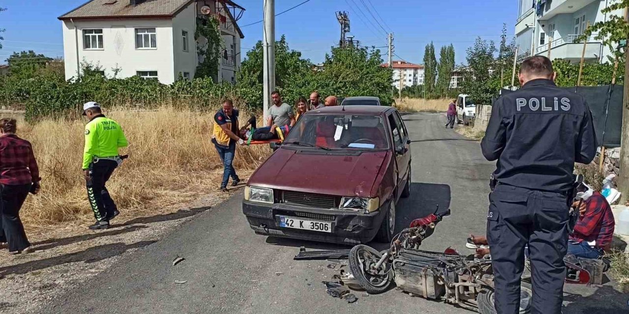 Konya’da otomobil ile elektrikli bisiklet çarpıştı: 2 yaralı