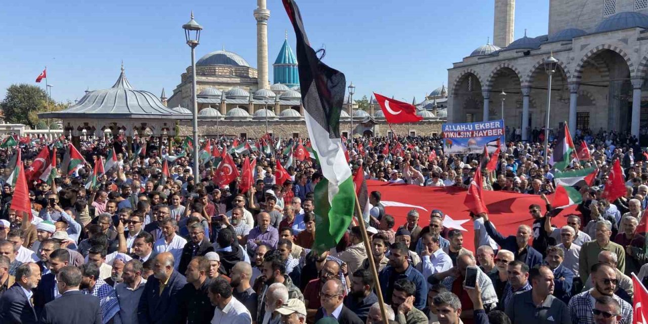 Konya ve Karaman’da Filistin’de hayatını kaybedenler için gıyabi cenaze namazı kılındı