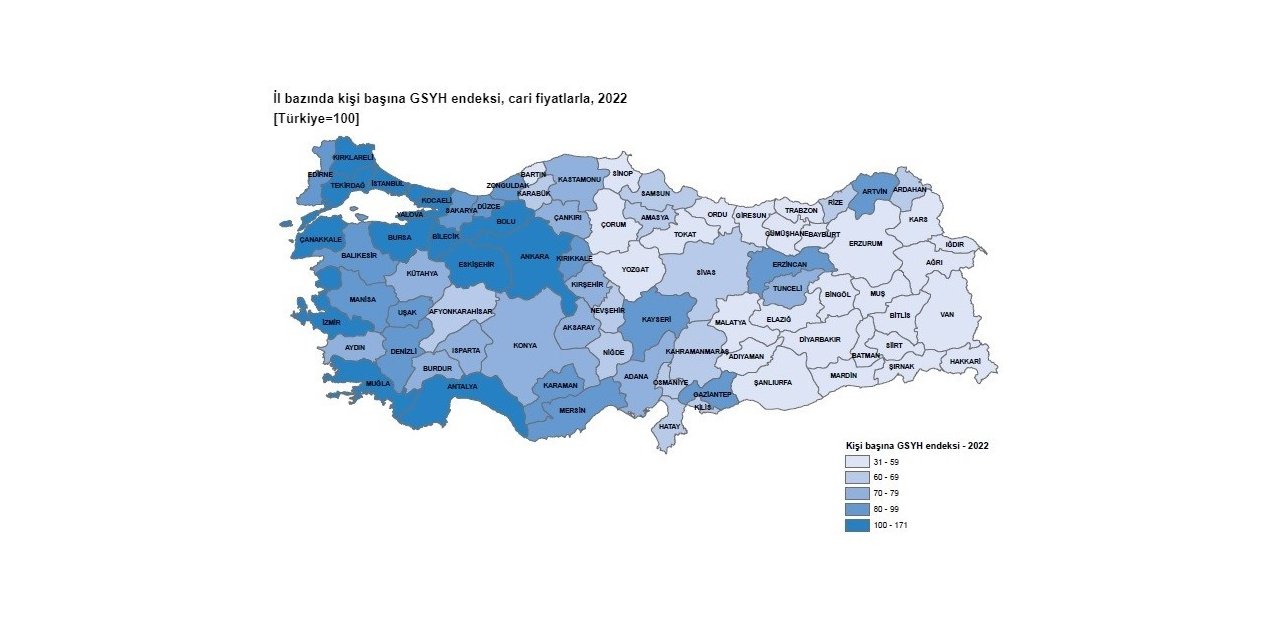 Eskişehir’de 2022 yılı GSYH 11 bin 62 dolar oldu