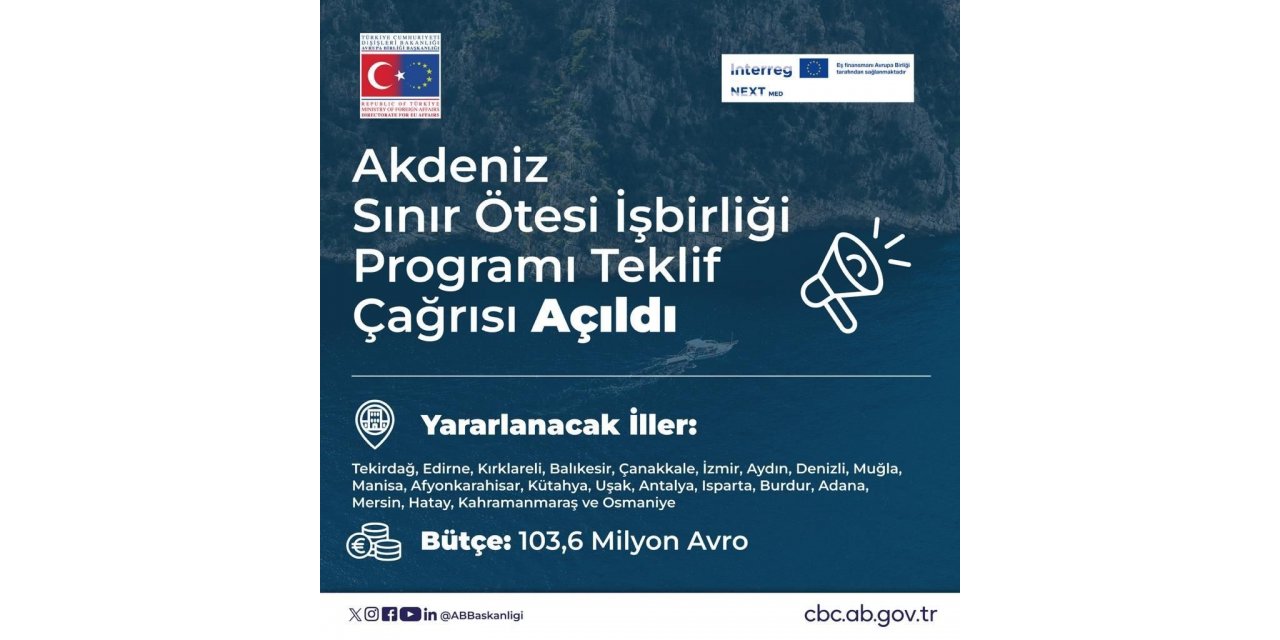 Akdeniz Havzası Programı 21 ile 4 farklı alanda proje geliştirme imkanı tanıyor