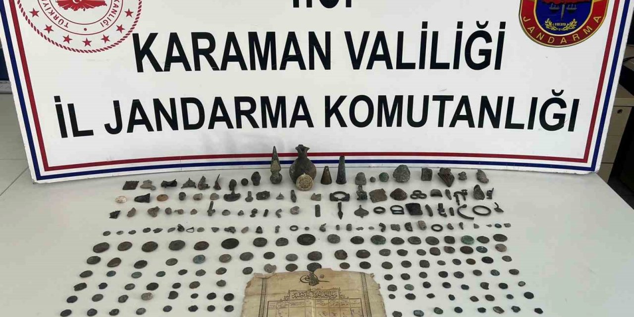 Karaman’da jandarmadan tarihi eser operasyonu