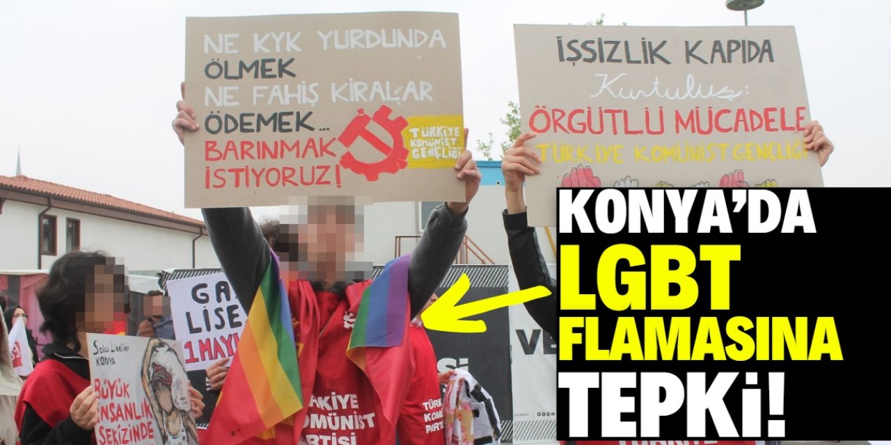 Konya'da LGBT flamasına tepki