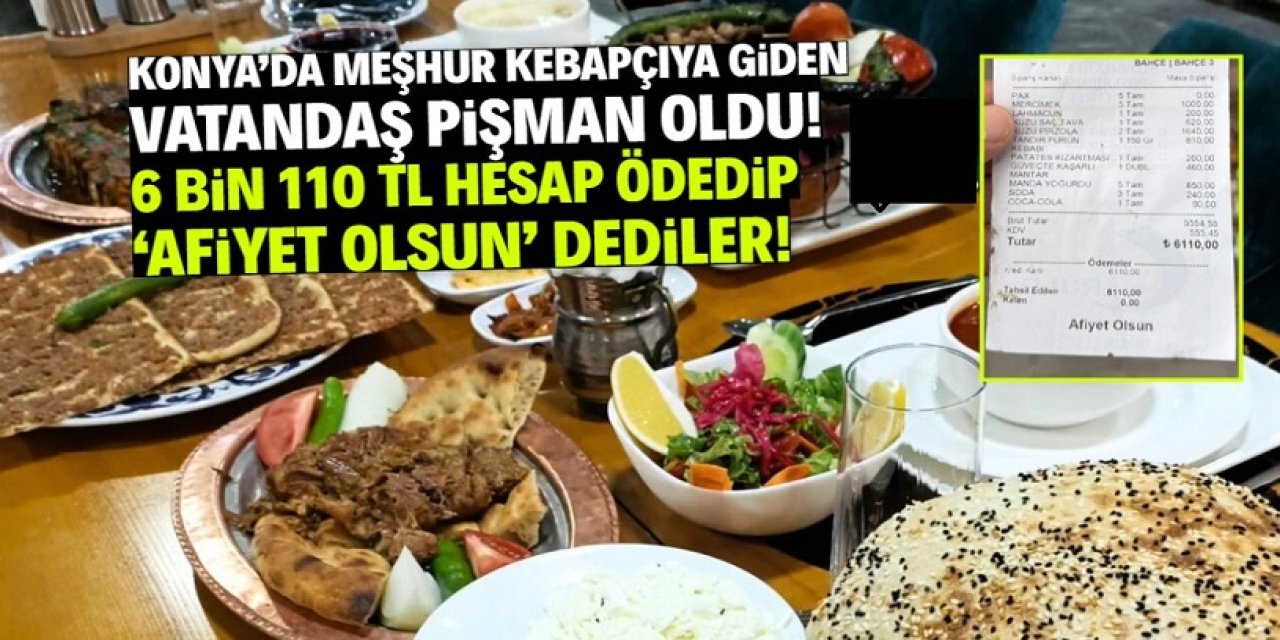 Konya Kebap Evi’nde Yemeğin Fişi Sosyal Medyada Gündem Oldu