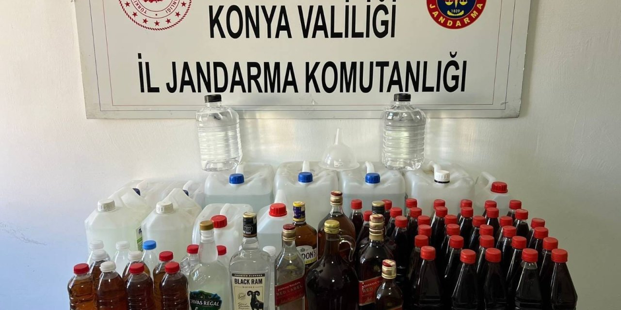 Konya’da Jandarmadan Kaçak İçki Operasyonu