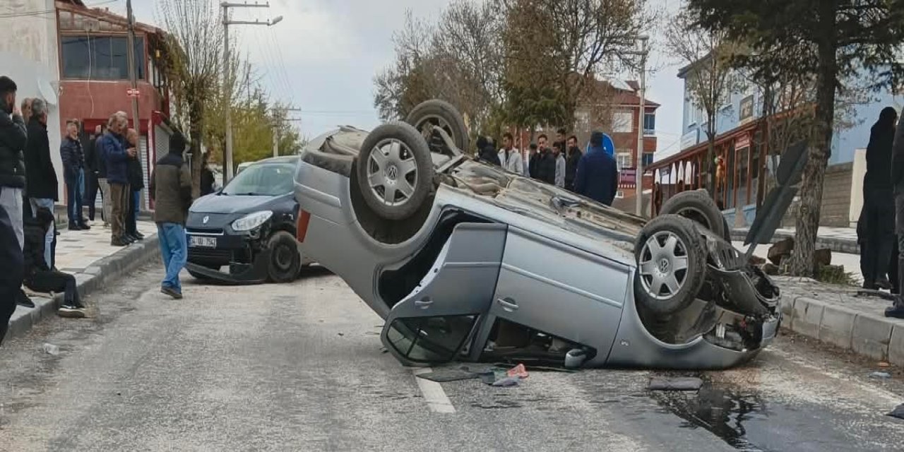 Cihanbeyli’de Korkutan Kaza: Araç Takla Attı, 1 Kişi Yaralandı