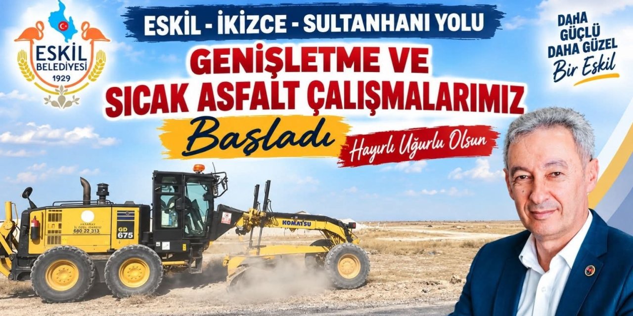 Eskil-İkizce Yolunda Sıcak Asfalt Çalışması Başladı