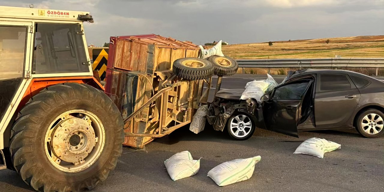 Ilgın’da Traktör ile Otomobil Çarpıştı: 2 Yaralı