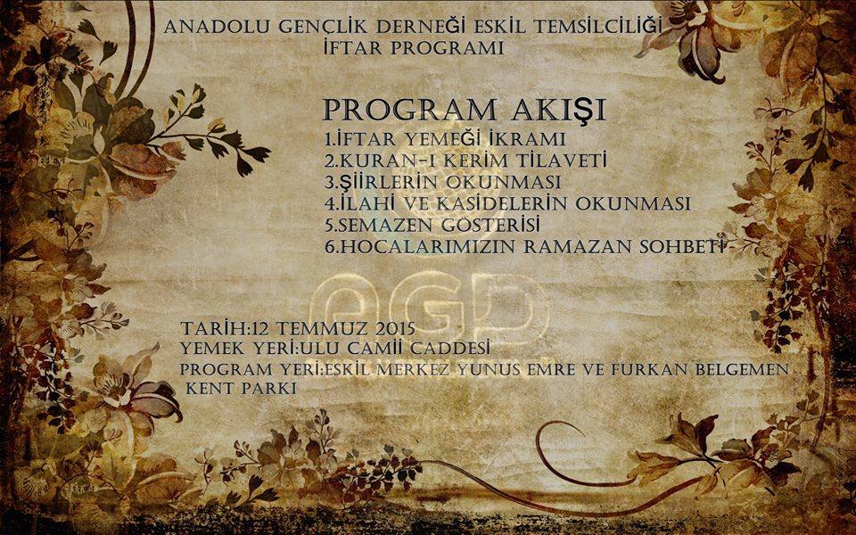 Eskil AGD’den İftar Yemeği ve Ramazan Programı