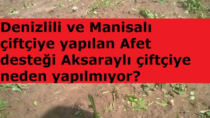 Denizlili ve Manisalı çiftçiye var, Aksaraylı çiftçiye neden yok?