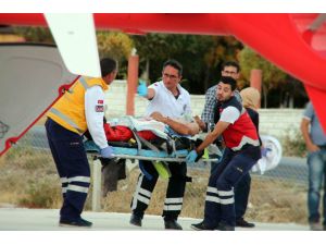 Helikopter Ambulans Yaralı İşçi İçin Havalandı