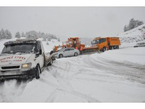 Seydişehir - Antalya Yolunda Ulaşıma Kar Engeli