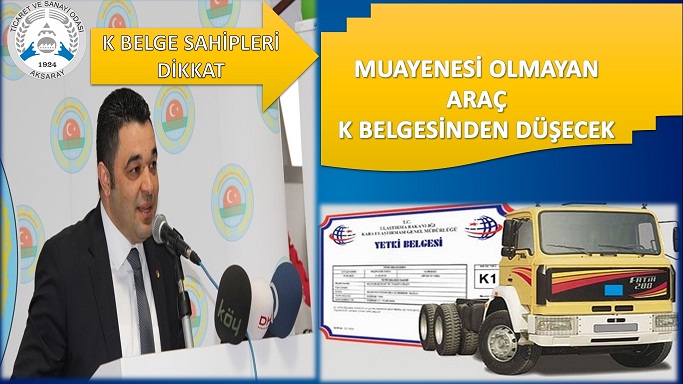 Muayenesi Olmayan Araç K Belgesinden Düşecek