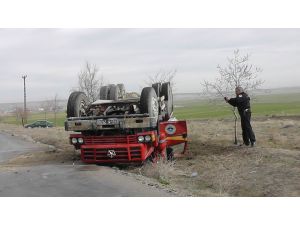 Kulu’da sulama arazözü devrildi: 1 yaralı