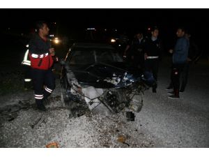 Kulu’da devrilen otomobilin sürücüsü yaralandı