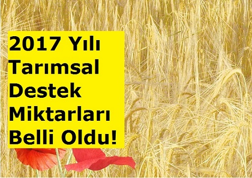 2017 Yılı Tarımsal Destek Miktarları Belli Oldu!