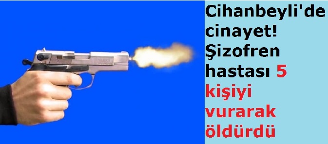 Cihanbeyli'de cinayet! Şizofren hastası 5 kişiyi vurarak öldürdü