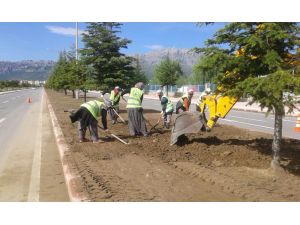 Seydişehir’de park ve bahçelerdeki çalışmalara kadın eli deydi