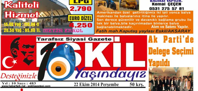 Eskil Gazetesinde Bu Hafta