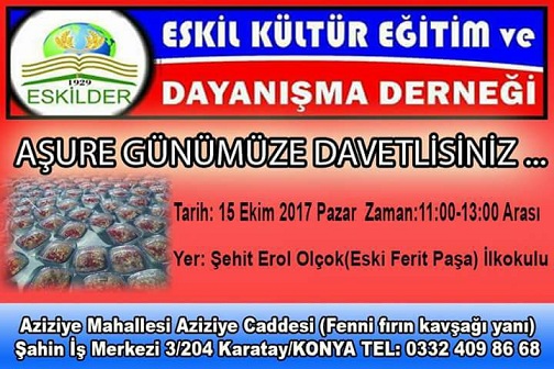 Konya'daki Eskilliler Aşurede Buluşuyor