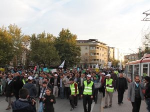 Konya'da büyük israil protestosu!