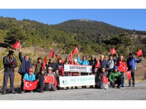 Beyşehirli doğaseverler Sarıkamış şehitleri için tırmandı