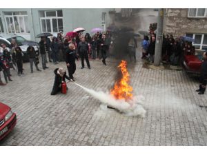 Huğlu Mahallesindeki evler yangın tüpleriyle donatıldı