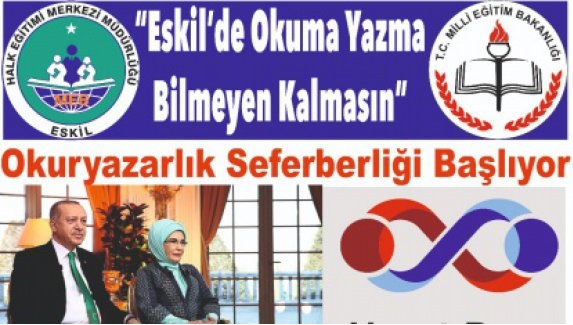 Eskil'de okur yazarlık seferberliği başlatıldı