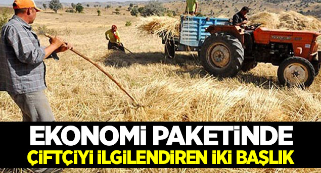 Ekonomi paketinde çiftçi ile ilgili 2 önemli başlık