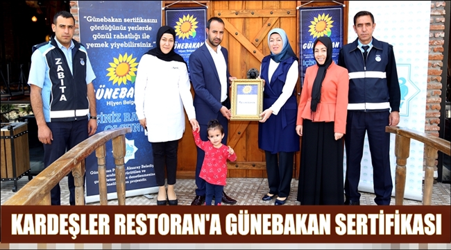 Kardeşler Restoran'a Güne Bakan Sertifikası!