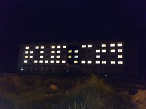 Beyşehir’deki öğrenci yurdunda oda ışıklarıyla "Kudüs" yazıldı