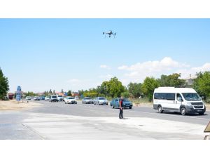 Aksaray’da drone ile trafik uygulaması