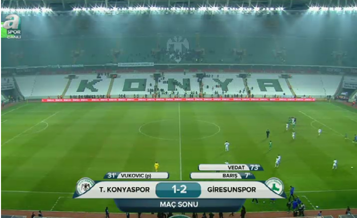 Konyaspor, Giresunspor'a yenildi 1-2