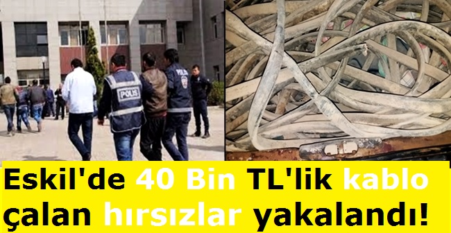 Eskil'de 40 Bin TL'lik kablo çalan hırsızlar yakalandı!