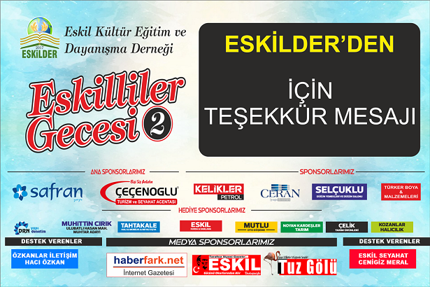 ESKİLDER’den, Eskilliler Gecesi için “Teşekkür Mesajı”