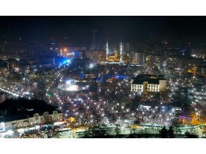 Konya’da çocukların fener alayı coşkusundan renkli görüntüler