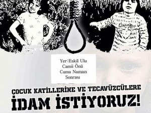 Çocuk istismarcıları Eskil'de protesto edilecek