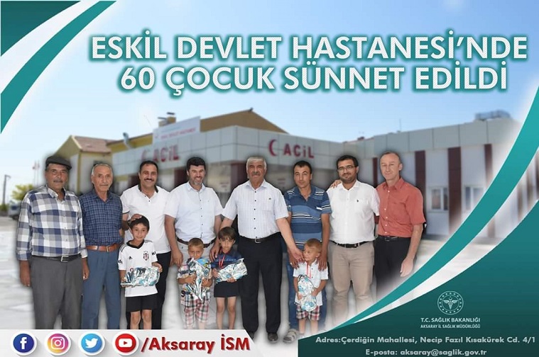 Eskil Devlet Hastanesi'nde 60 çocuk sünnet edildi