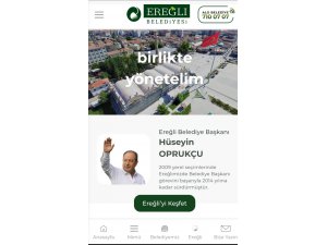 Ereğli Belediyesi mobil uygulamaya geçti