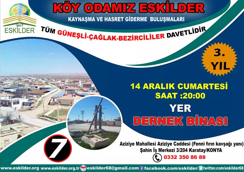 ESKİLDER Köy Odamızda Bu Akşam Güneşli Çağlak ve Bezircililer Buluşuyor