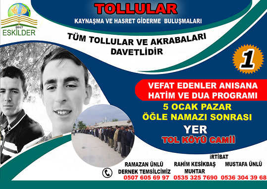 Eskider öncülüğünde, Tollular Sıla-i Rahimde Buluşuyor!